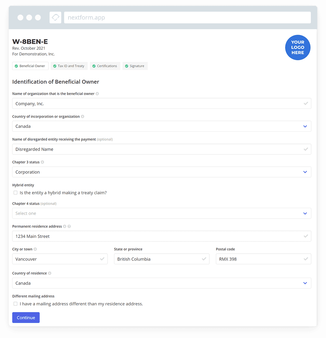 Form W-8BEN-E