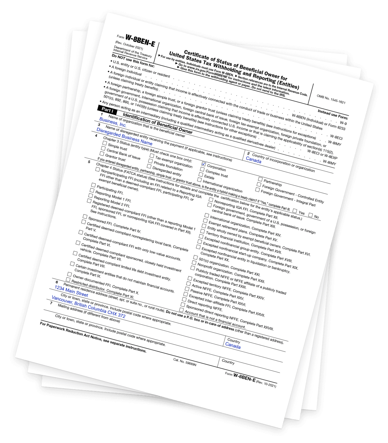 Form W-8BEN-E